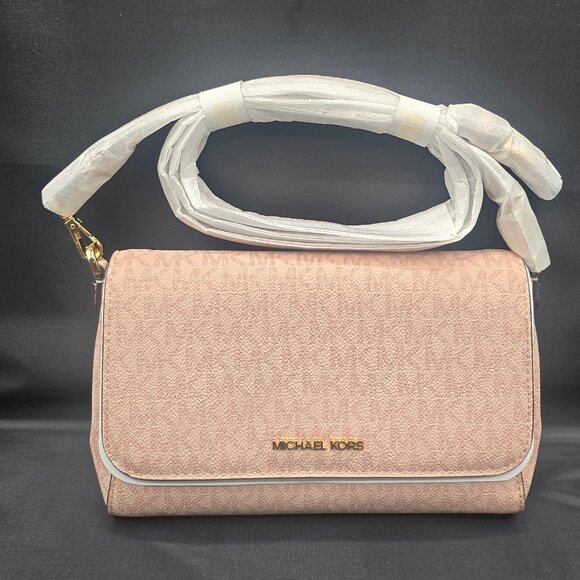 Michael Michael Kors Jet Set Item Medium Convertible Pouchette Ballet Pink - Picture 1 of 10